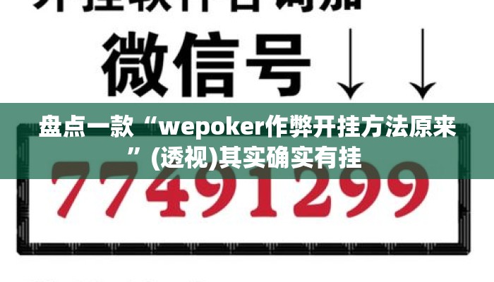 盘点一款“wepoker作弊开挂方法原来”(透视)其实确实有挂 