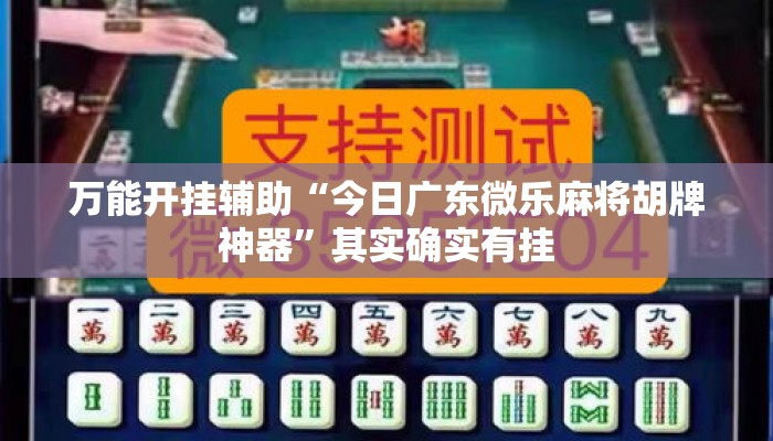万能开挂辅助“今日广东微乐麻将胡牌神器	”其实确实有挂