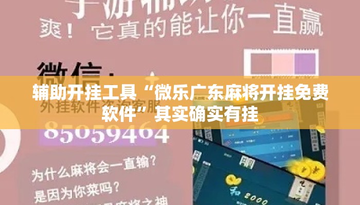 辅助开挂工具“微乐广东麻将开挂免费软件”其实确实有挂