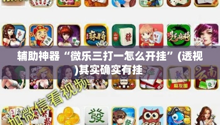 辅助神器“微乐三打一怎么开挂”(透视)其实确实有挂 