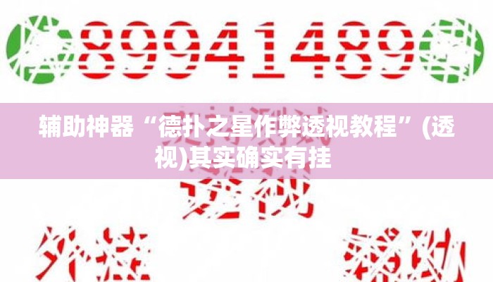 辅助神器“德扑之星作弊透视教程	”(透视)其实确实有挂 