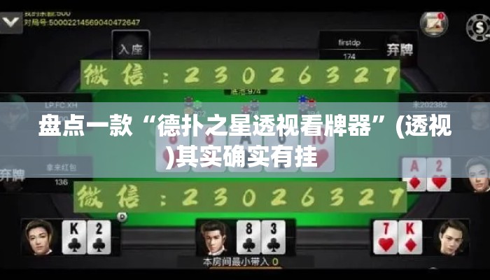 盘点一款“德扑之星透视看牌器	”(透视)其实确实有挂 