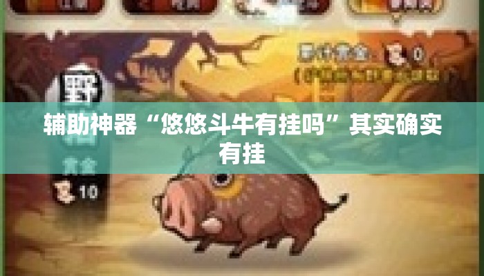 辅助神器“悠悠斗牛有挂吗”其实确实有挂
