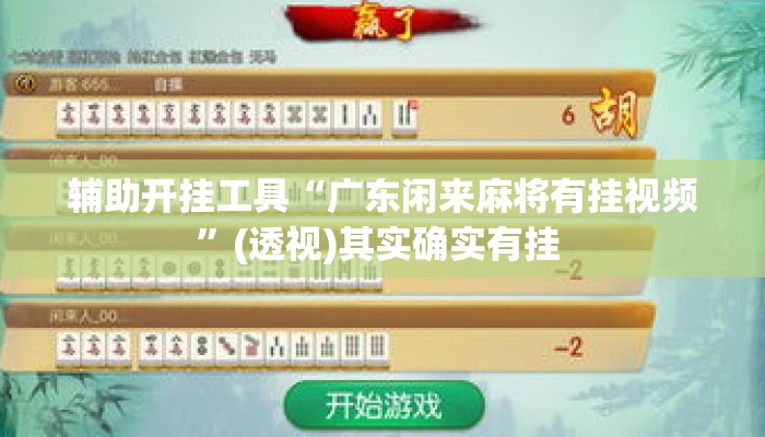 辅助开挂工具“广东闲来麻将有挂视频”(透视)其实确实有挂 