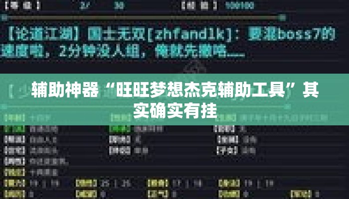 辅助神器“旺旺梦想杰克辅助工具	”其实确实有挂
