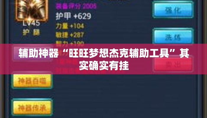 辅助神器“旺旺梦想杰克辅助工具”其实确实有挂