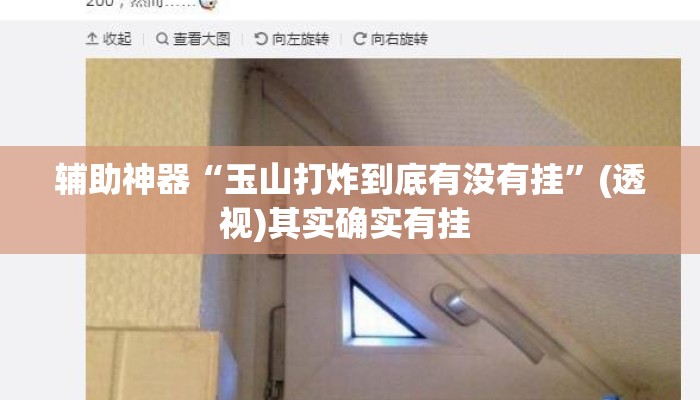 辅助神器“玉山打炸到底有没有挂”(透视)其实确实有挂 