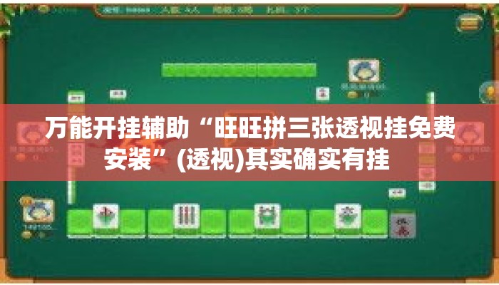 万能开挂辅助“旺旺拼三张透视挂免费安装”(透视)其实确实有挂 