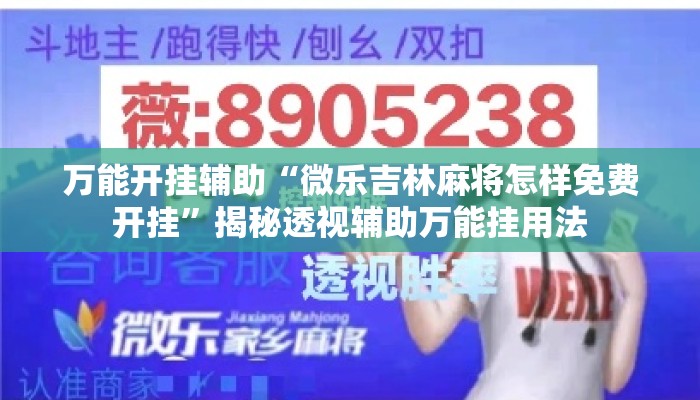 万能开挂辅助“微乐吉林麻将怎样免费开挂”揭秘透视辅助万能挂用法