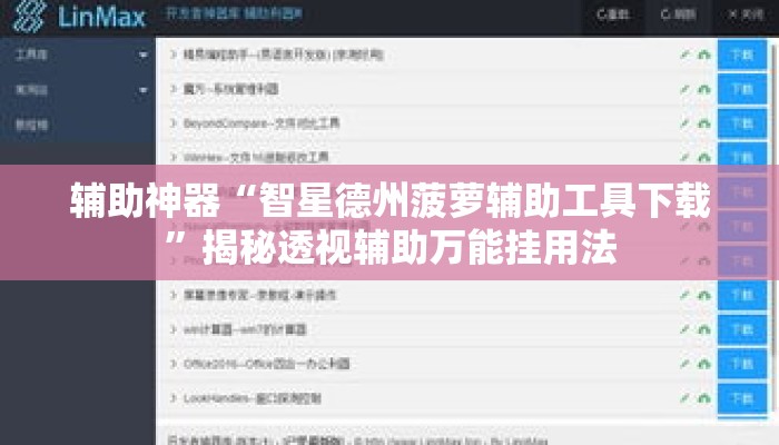 辅助神器“智星德州菠萝辅助工具下载	”揭秘透视辅助万能挂用法