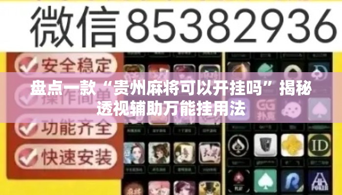 盘点一款“贵州麻将可以开挂吗	”揭秘透视辅助万能挂用法
