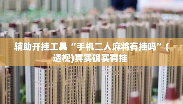 辅助开挂工具“手机二人麻将有挂吗”(透视)其实确实有挂 