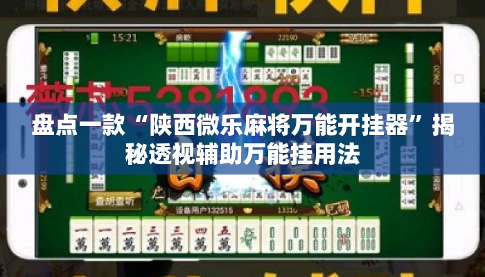 盘点一款“陕西微乐麻将万能开挂器”揭秘透视辅助万能挂用法