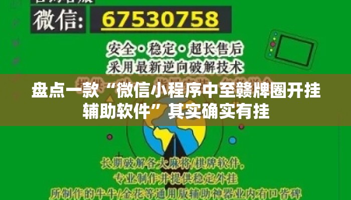 盘点一款“微信小程序中至赣牌圈开挂辅助软件	”其实确实有挂