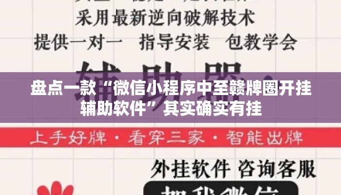 盘点一款“微信小程序中至赣牌圈开挂辅助软件”其实确实有挂