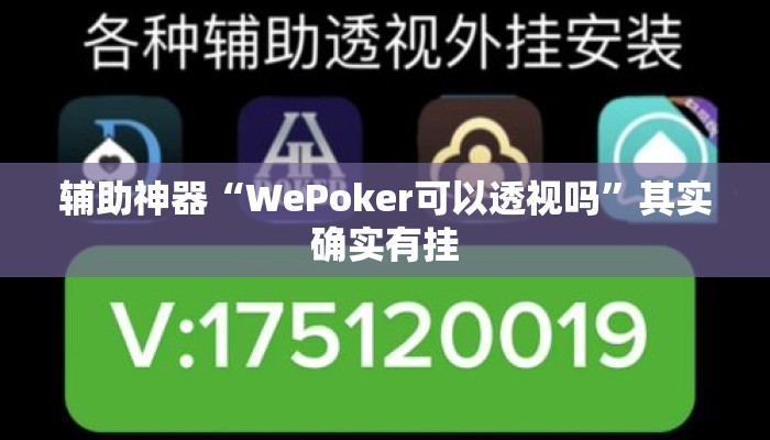 辅助神器“WePoker可以透视吗”其实确实有挂
