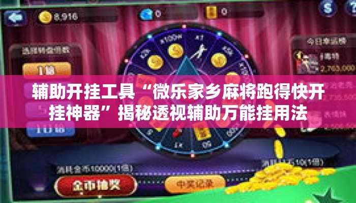 辅助开挂工具“微乐家乡麻将跑得快开挂神器”揭秘透视辅助万能挂用法