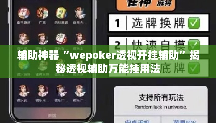辅助神器“wepoker透视开挂辅助”揭秘透视辅助万能挂用法