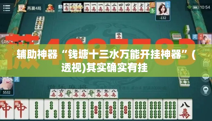 辅助神器“钱塘十三水万能开挂神器”(透视)其实确实有挂 