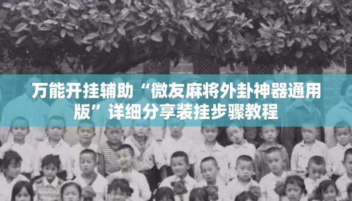 万能开挂辅助“微友麻将外卦神器通用版”详细分享装挂步骤教程