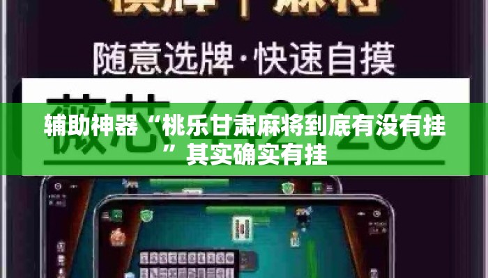 辅助神器“桃乐甘肃麻将到底有没有挂”其实确实有挂