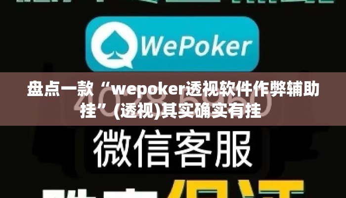 盘点一款“wepoker透视软件作弊辅助挂”(透视)其实确实有挂 