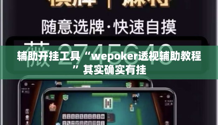 辅助开挂工具“wepoker透视辅助教程	”其实确实有挂