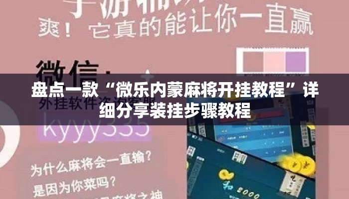盘点一款“微乐内蒙麻将开挂教程”详细分享装挂步骤教程