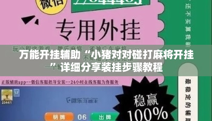 万能开挂辅助“小猪对对碰打麻将开挂”详细分享装挂步骤教程