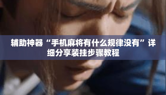 辅助神器“手机麻将有什么规律没有	”详细分享装挂步骤教程