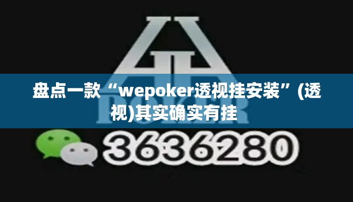 盘点一款“wepoker透视挂安装	”(透视)其实确实有挂 