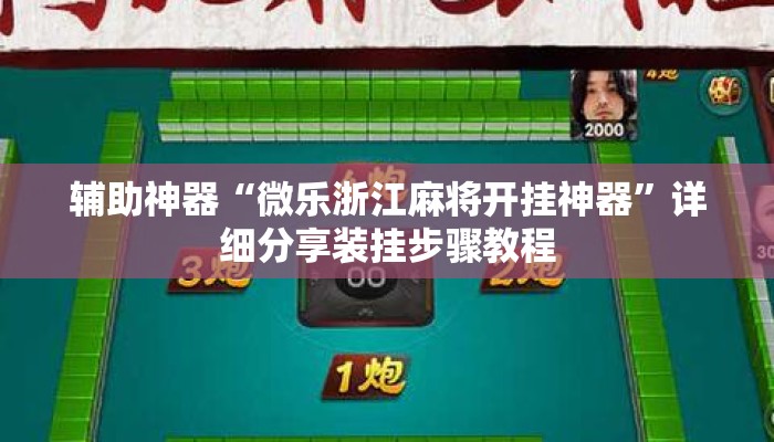 辅助神器“微乐浙江麻将开挂神器”详细分享装挂步骤教程
