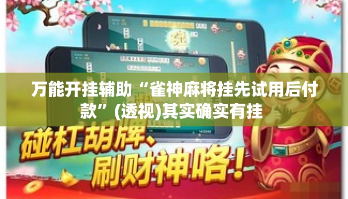万能开挂辅助“雀神麻将挂先试用后付款”(透视)其实确实有挂 