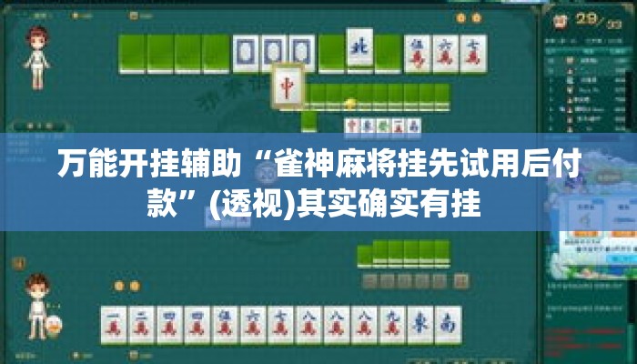 万能开挂辅助“雀神麻将挂先试用后付款	”(透视)其实确实有挂 