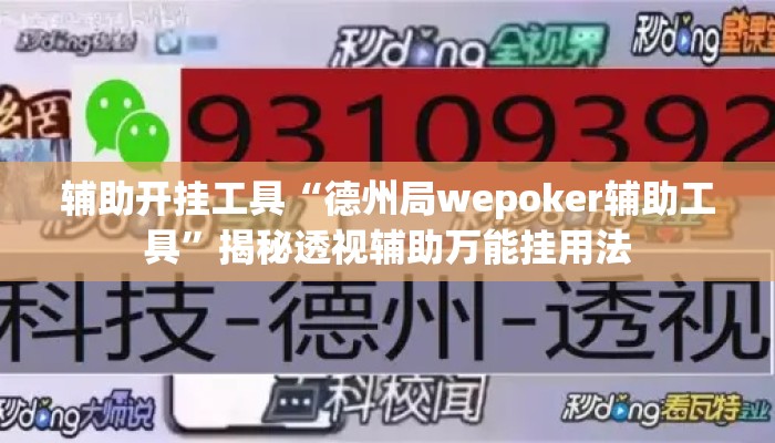 辅助开挂工具“德州局wepoker辅助工具	”揭秘透视辅助万能挂用法