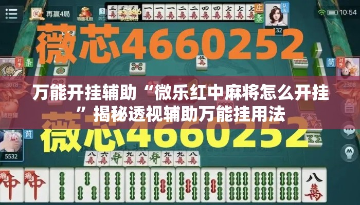万能开挂辅助“微乐红中麻将怎么开挂”揭秘透视辅助万能挂用法
