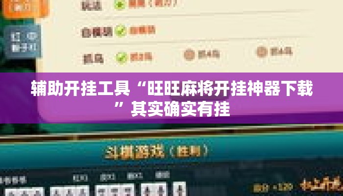 辅助开挂工具“旺旺麻将开挂神器下载”其实确实有挂