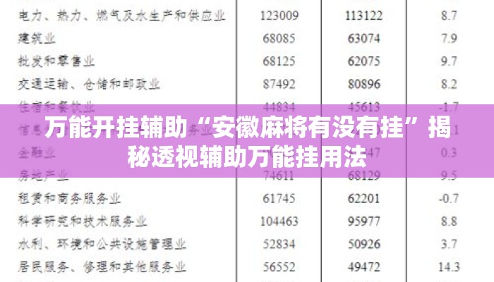 万能开挂辅助“安徽麻将有没有挂	”揭秘透视辅助万能挂用法