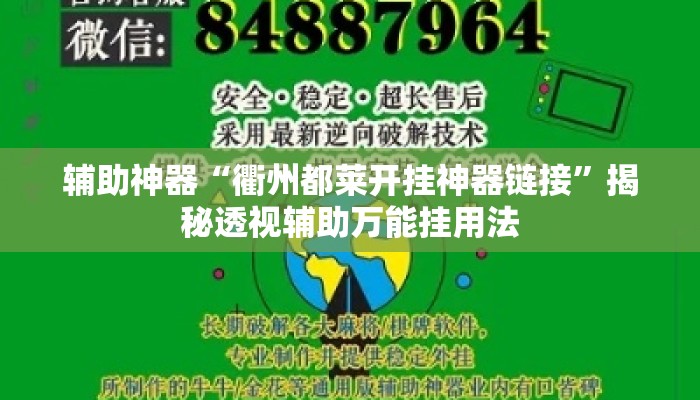 辅助神器“衢州都莱开挂神器链接”揭秘透视辅助万能挂用法