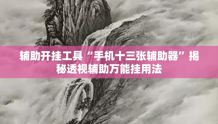 辅助开挂工具“手机十三张辅助器”揭秘透视辅助万能挂用法
