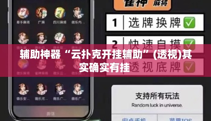 辅助神器“云扑克开挂辅助	”(透视)其实确实有挂 