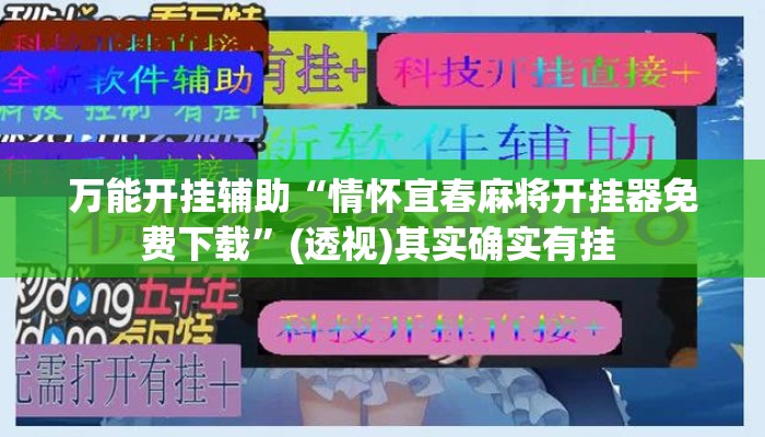 万能开挂辅助“情怀宜春麻将开挂器免费下载”(透视)其实确实有挂 