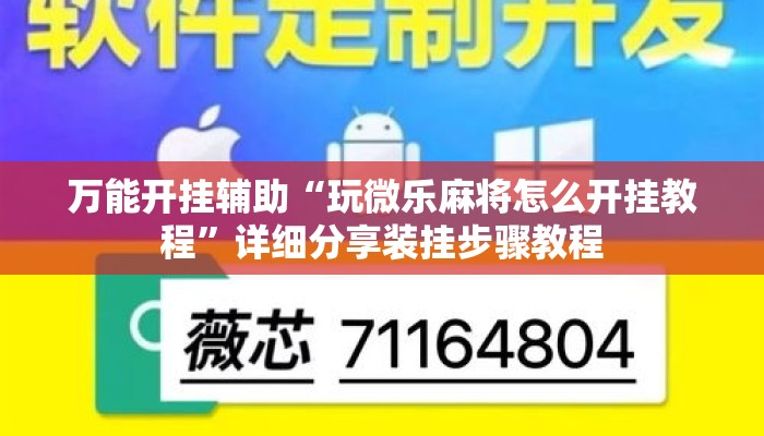 万能开挂辅助“玩微乐麻将怎么开挂教程”详细分享装挂步骤教程