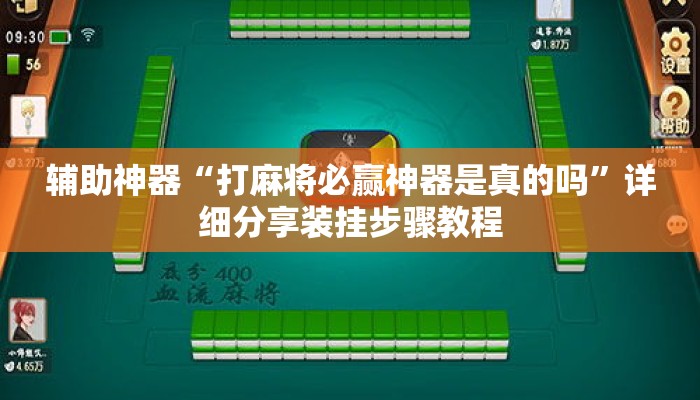 辅助神器“打麻将必赢神器是真的吗”详细分享装挂步骤教程
