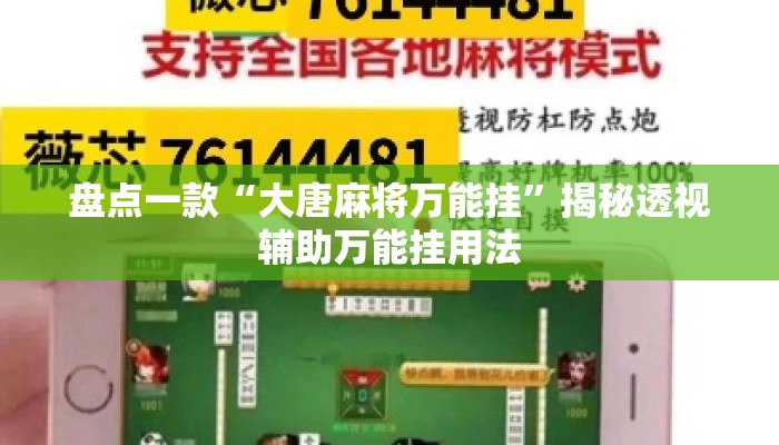 盘点一款“大唐麻将万能挂	”揭秘透视辅助万能挂用法
