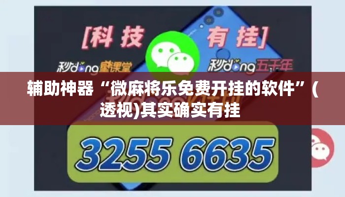 辅助神器“微麻将乐免费开挂的软件”(透视)其实确实有挂 