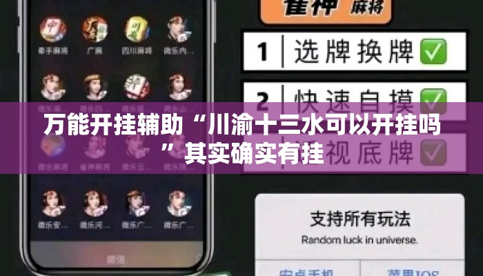 万能开挂辅助“川渝十三水可以开挂吗”其实确实有挂