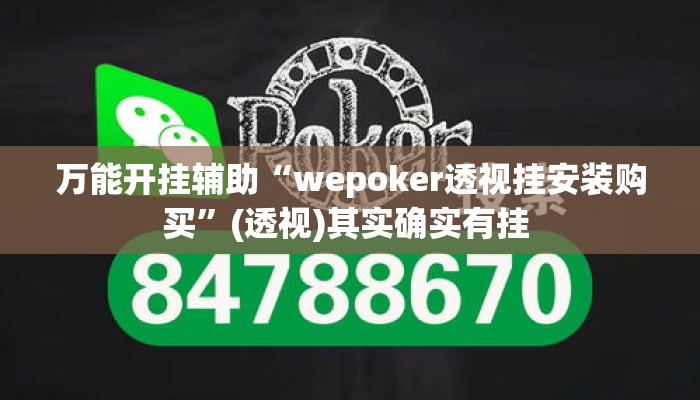 万能开挂辅助“wepoker透视挂安装购买”(透视)其实确实有挂 