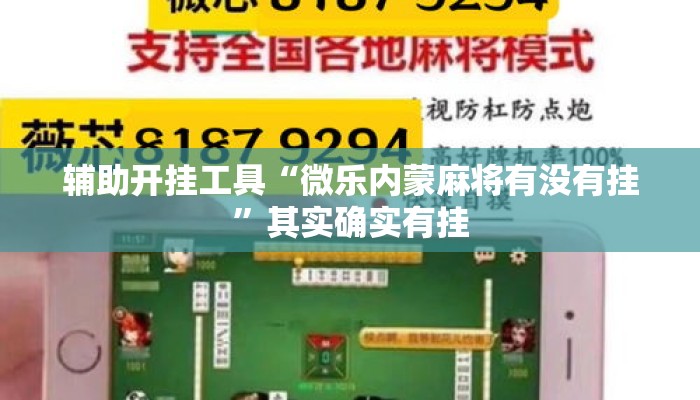辅助开挂工具“微乐内蒙麻将有没有挂”其实确实有挂