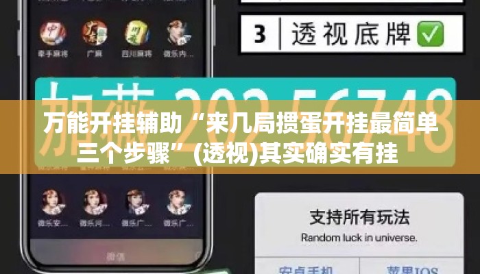 万能开挂辅助“来几局掼蛋开挂最简单三个步骤”(透视)其实确实有挂 